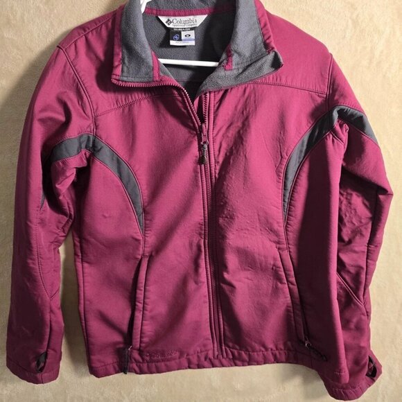 Colombia Jackets & Blazers - Columbia Women’s‎ Fleece Lined Jacket Medium Burgundy Full Zip Outdoor. 428